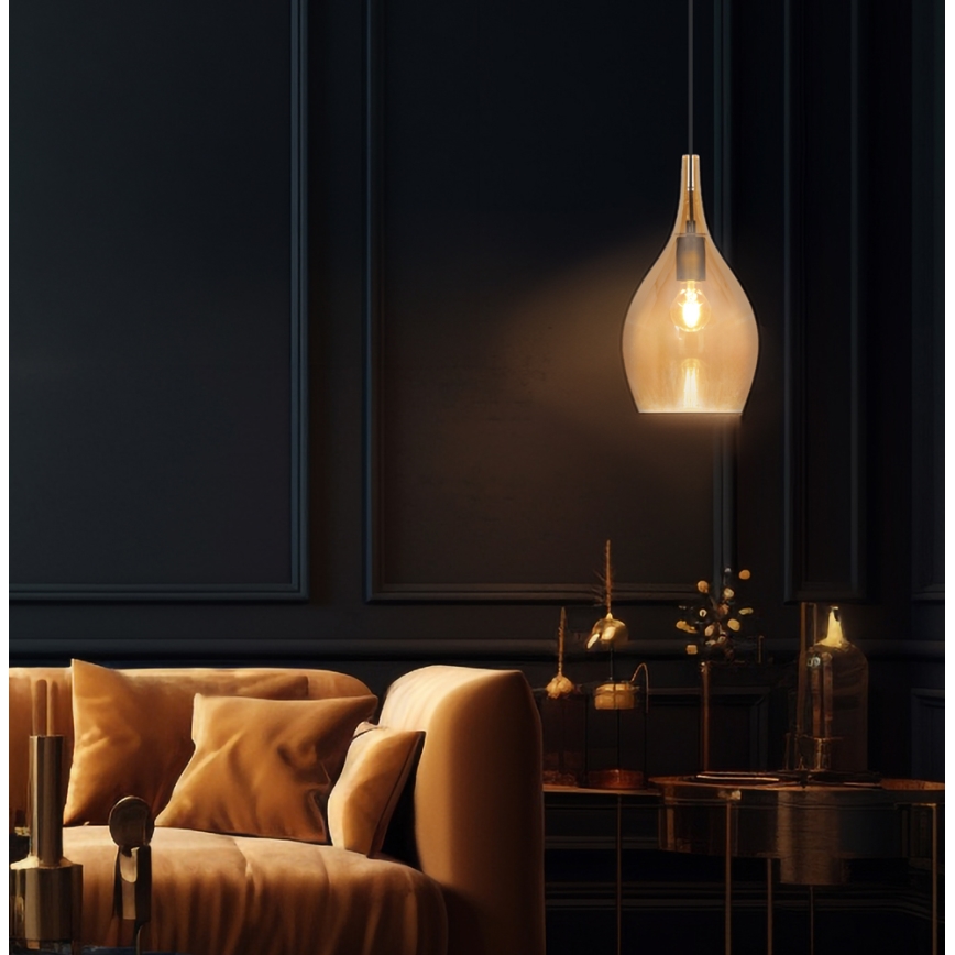 Luster na sajli NEXT 1xE27/40W/230V narančasta/crna