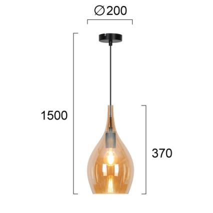 Luster na sajli NEXT 1xE27/40W/230V narančasta/crna