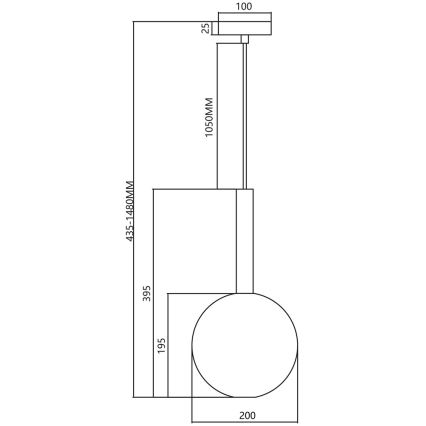 Luster na sajli NIKO 1xG9/9W/230V pr. 20 cm crna