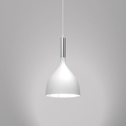 Luster na sajli NOAK 1xE27/15W/230V bijela/sjajni krom