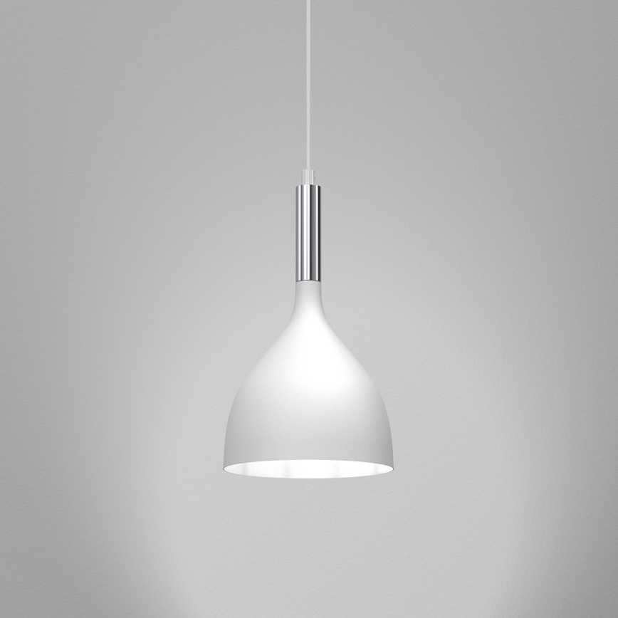 Luster na sajli NOAK 1xE27/15W/230V bijela/sjajni krom