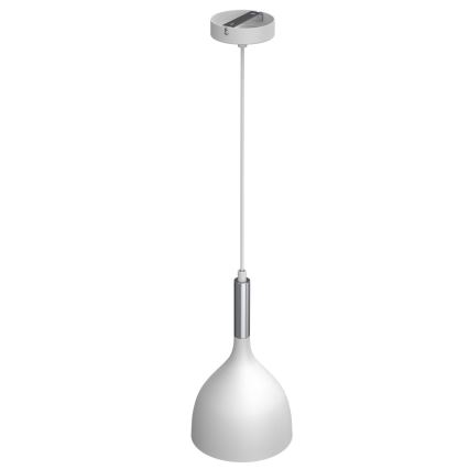 Luster na sajli NOAK 1xE27/15W/230V bijela/sjajni krom