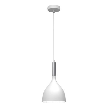 Luster na sajli NOAK 1xE27/15W/230V bijela/sjajni krom