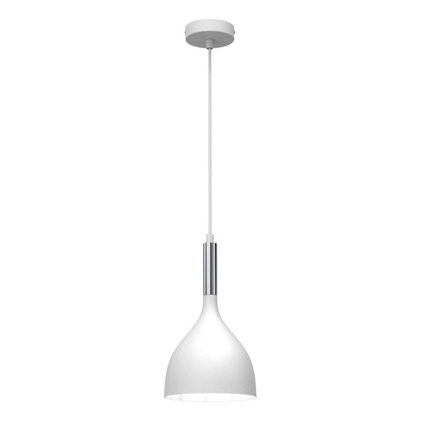 Luster na sajli NOAK 1xE27/15W/230V bijela/sjajni krom