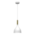 Luster na sajli NOAK 1xE27/15W/230V bijela/zlatna