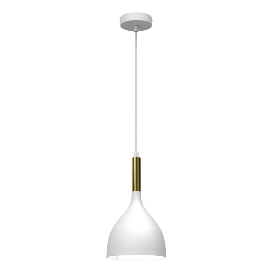 Luster na sajli NOAK 1xE27/15W/230V bijela/zlatna