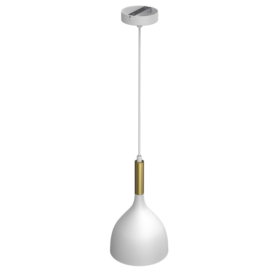 Luster na sajli NOAK 1xE27/15W/230V bijela/zlatna