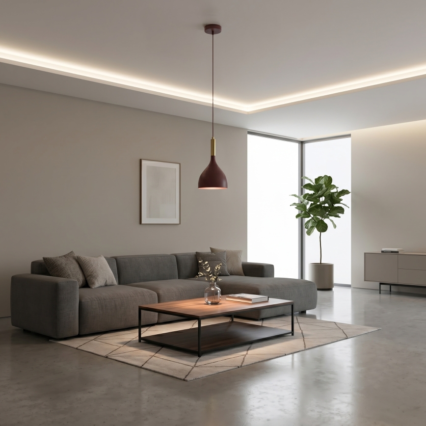 Luster na sajli NOAK 1xE27/15W/230V, boja burgundije