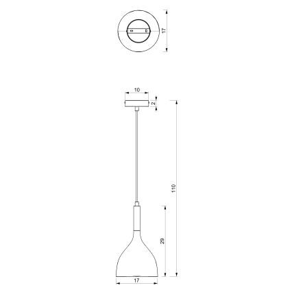 Luster na sajli NOAK 1xE27/15W/230V, boja burgundije