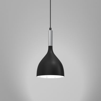 Luster na sajli NOAK 1xE27/15W/230V crna/sjajni krom
