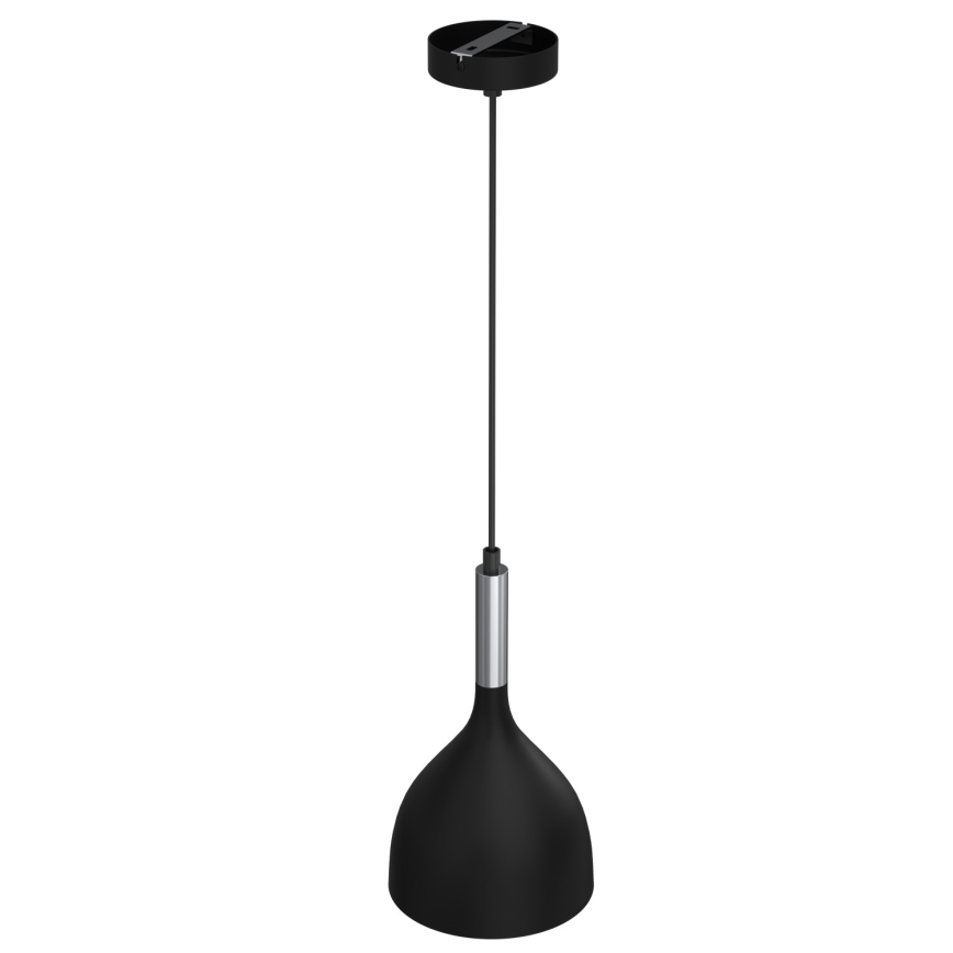 Luster na sajli NOAK 1xE27/15W/230V crna/sjajni krom
