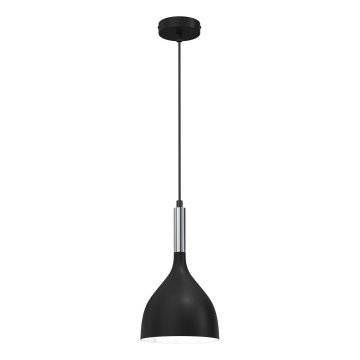 Luster na sajli NOAK 1xE27/15W/230V crna/sjajni krom