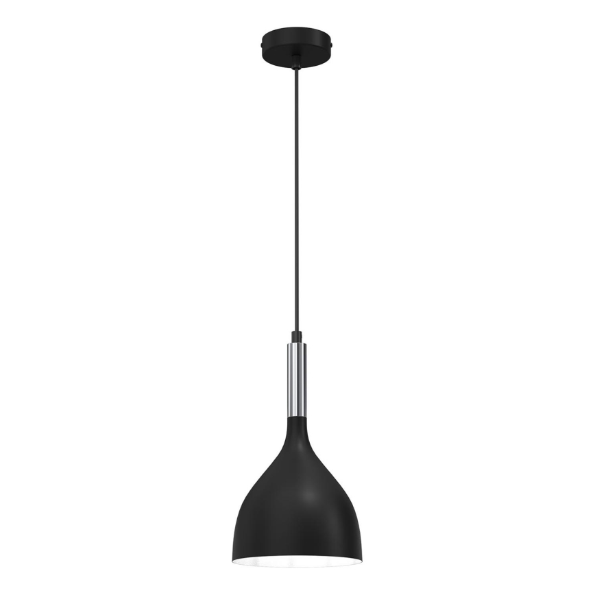 Luster na sajli NOAK 1xE27/15W/230V crna/sjajni krom