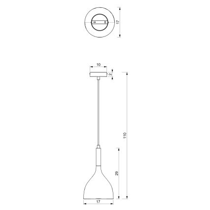 Luster na sajli NOAK 1xE27/15W/230V crna/zlatna
