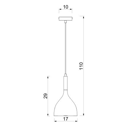 Luster na sajli NOAK 1xE27/15W/230V mesing/zlatna