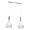 Luster na sajli NOAK 2xE27/15W/230V bijela/sjajni krom