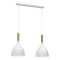Luster na sajli NOAK 2xE27/15W/230V bijela/zlatna