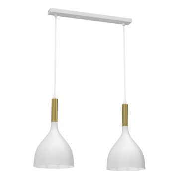 Luster na sajli NOAK 2xE27/15W/230V bijela/zlatna