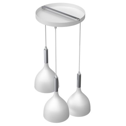 Luster na sajli NOAK 3xE27/15W/230V bijela/sjajni krom
