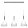 Luster na sajli NOAK 3xE27/15W/230V bijela/sjajni krom