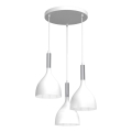 Luster na sajli NOAK 3xE27/15W/230V bijela/sjajni krom