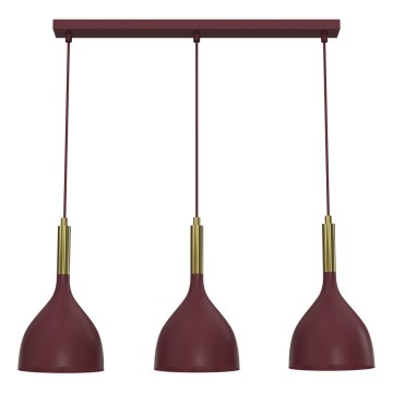 Luster na sajli NOAK 3xE27/15W/230V bordo