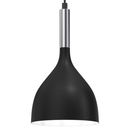 Luster na sajli NOAK 3xE27/15W/230V crna/sjajni krom