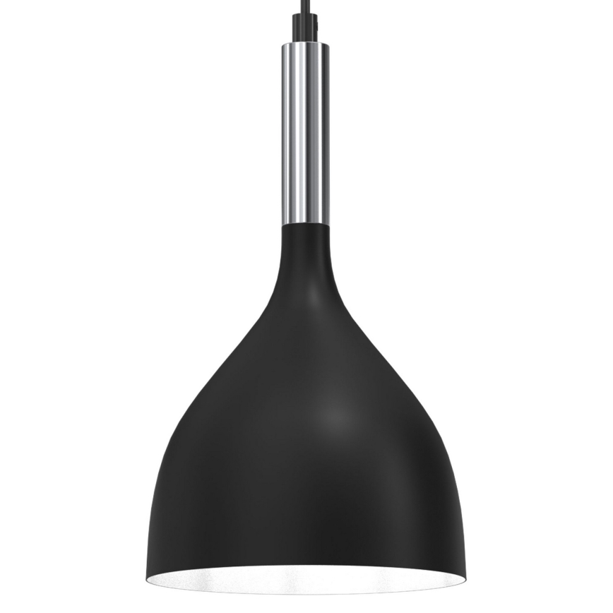 Luster na sajli NOAK 3xE27/15W/230V crna/sjajni krom