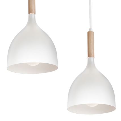 Luster na sajli NOAK 5xE27/15W/230V bijela/bukva