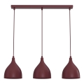 Luster na sajli NOAK CLASSIC 3xE27/15W/230V bordo