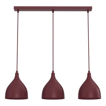 Luster na sajli NOAK CLASSIC 3xE27/15W/230V bordo