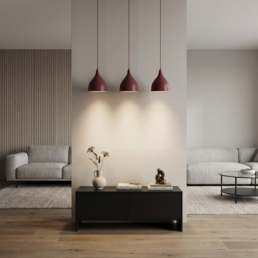 Luster na sajli NOAK CLASSIC 3xE27/15W/230V bordo