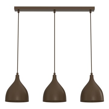 Luster na sajli NOAK CLASSIC 3xE27/15W/230V smeđi