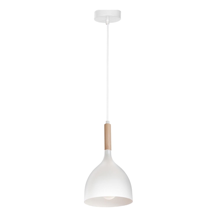 Luster na sajli NOAK WOOD 1xE27/15W/230V bijela/bukva