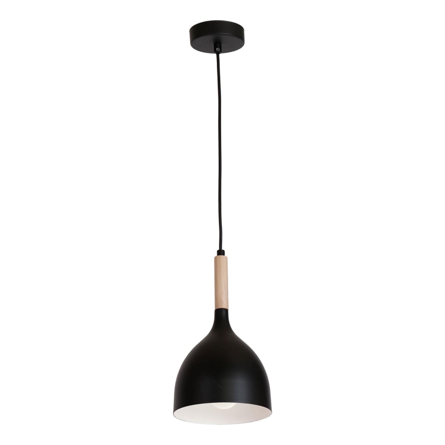 Luster na sajli NOAK WOOD 1xE27/15W/230V crna/bukva
