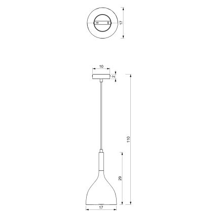 Luster na sajli NOAK WOOD 1xE27/60W/230V