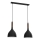 Luster na sajli NOAK WOOD 2xE27/15W/230V crna/bukva