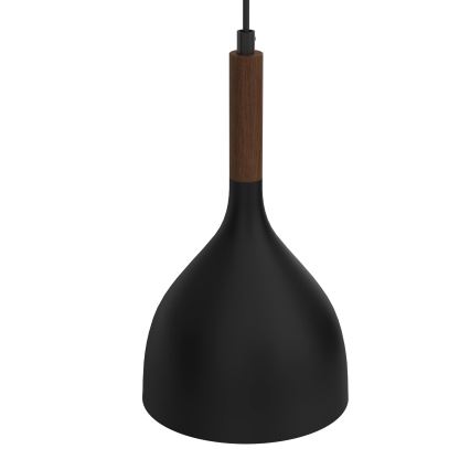 Luster na sajli NOAK WOOD 2xE27/15W/230V crna/bukva