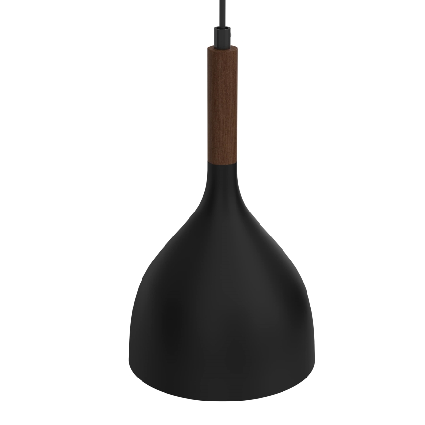 Luster na sajli NOAK WOOD 2xE27/15W/230V crna/bukva