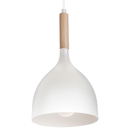 Luster na sajli NOAK WOOD 3xE27/15W/230V bijela/bukva