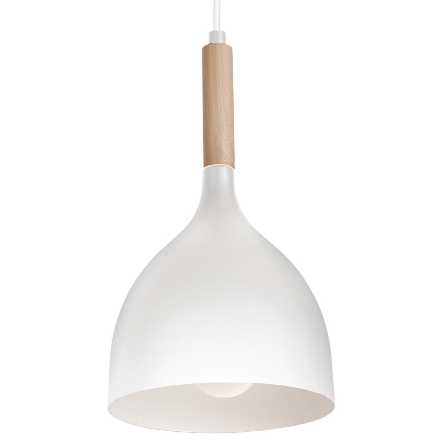 Luster na sajli NOAK WOOD 3xE27/15W/230V bijela/bukva