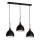 Luster na sajli NOAK WOOD 3xE27/15W/230V crna/bukva
