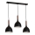 Luster na sajli NOAK WOOD 3xE27/15W/230V crna/bukva