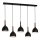 Luster na sajli NOAK WOOD 5xE27/15W/230V crna/bukva
