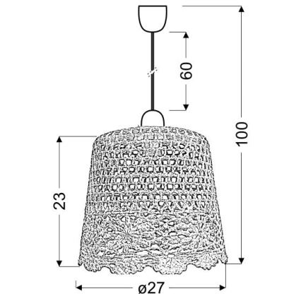 Luster na sajli NONNA 1xE27/60W/230V narančasta