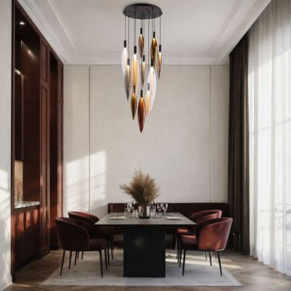 Luster na sajli NORDIC 11xG9/5W/230V crni