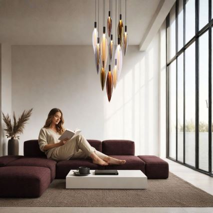 Luster na sajli NORDIC 11xG9/5W/230V crni