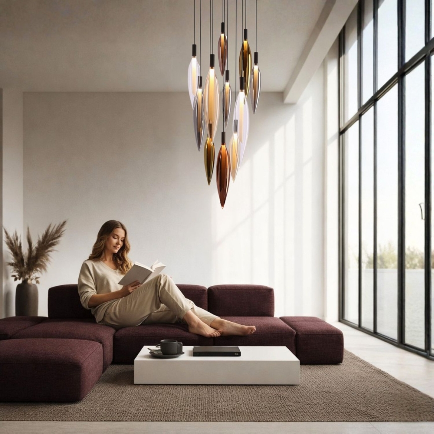 Luster na sajli NORDIC 11xG9/5W/230V crni