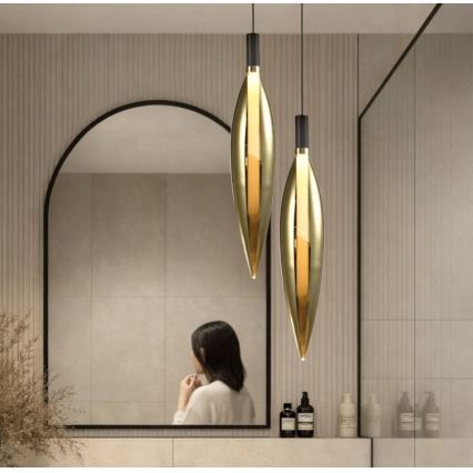 Luster na sajli NORDIC 1x G9/5W/230V crno-zlatni