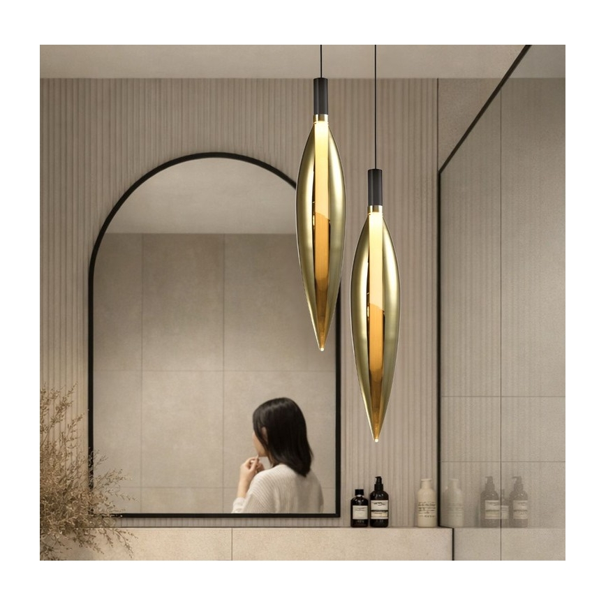 Luster na sajli NORDIC 1x G9/5W/230V crno-zlatni